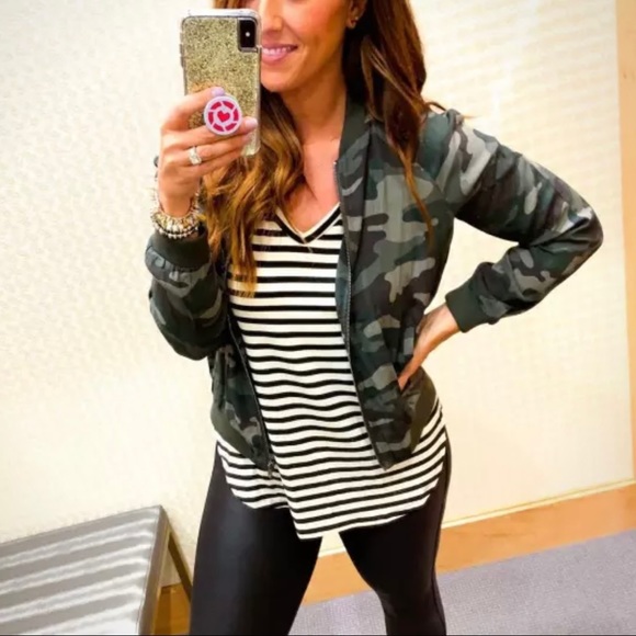 LIKE NEW Green/Black Striped Tunic Jersey Tank - Picture 3 of 8